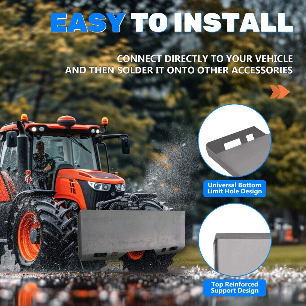 12 Thick Skid Steer Mount Plate Adapter Quick Tach Attachment For Loaders HeavyDuty Metal Constru 9