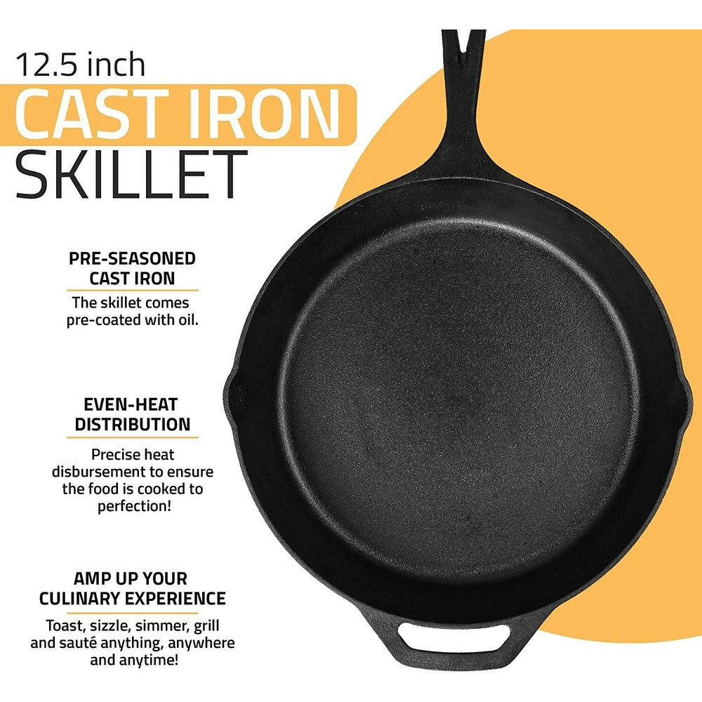 Utopia Kitchen PreSeasoned 125 Inch Cast Iron Skillet Multipurpose Use For Stovetop Oven Grill 6
