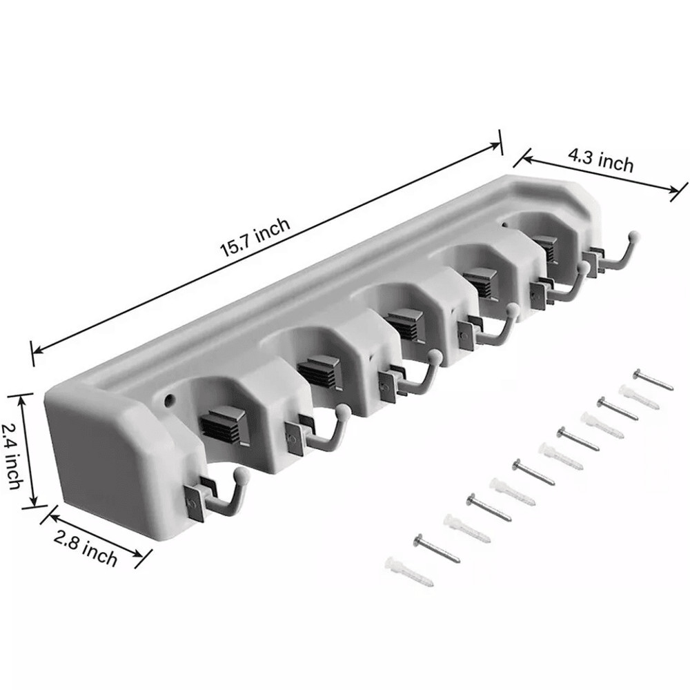 Wall Mount Broom Holder Garden Tool Garage Organizer Heavy Duty ABS Plastic Rack For Mop Rake Broo 5