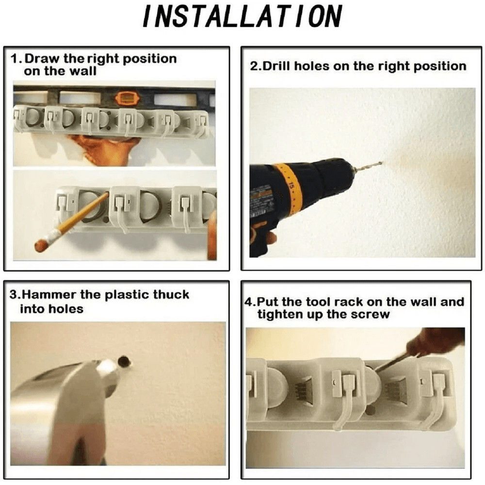 Wall Mount Broom Holder Garden Tool Garage Organizer Heavy Duty ABS Plastic Rack For Mop Rake Broo 3