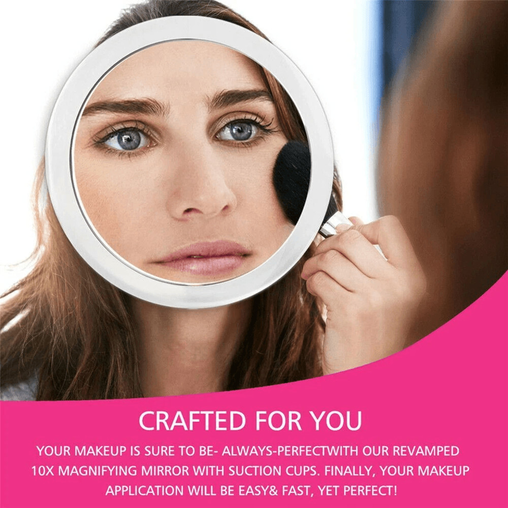 Magnifying Make Up Mirror Round Large View With Suction Cup Mount Portable Acrylic Frame For Travel 3