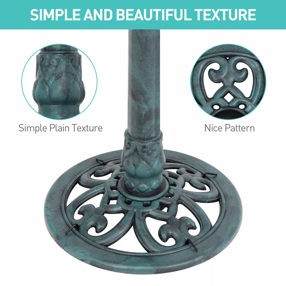 Luxury Bird Bath Garden Decorative Assembled Verdigris Bird Feeder Outdoor Patio Backyard Water Bow 5