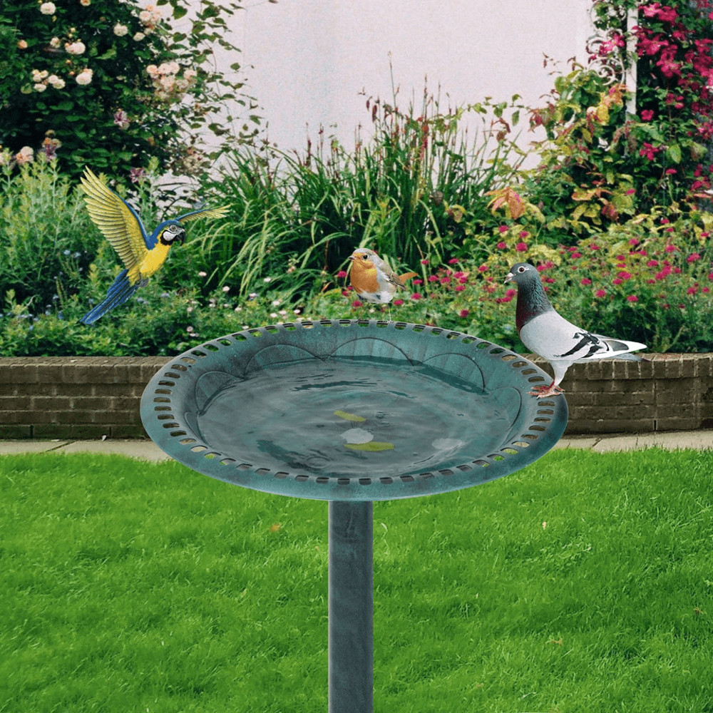 Luxury Bird Bath Garden Decorative Assembled Verdigris Bird Feeder Outdoor Patio Backyard Water Bow 1