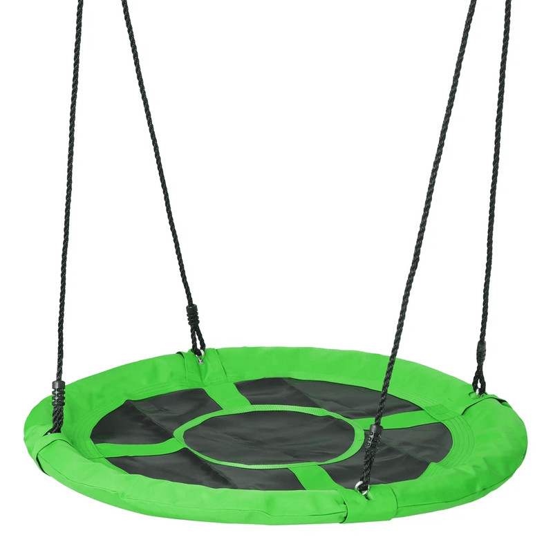 HeavyDuty Adjustable Round Saucer Tree Swing Set With Web Net Outdoor Playground Swing For Kids Bac 4