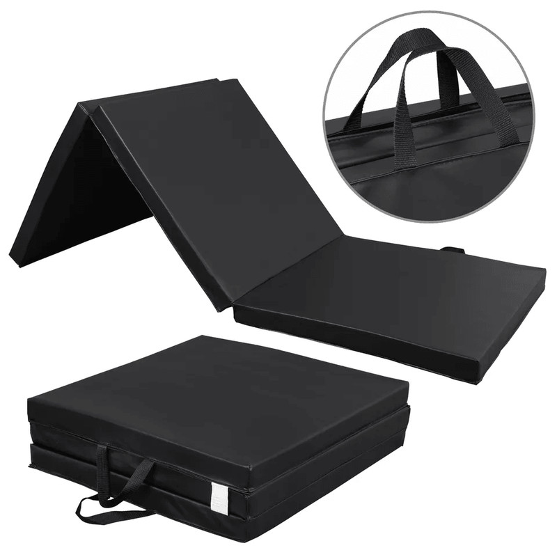 NonSlip PU Leather Folding Gym Mat Portable Exercise Mat For Gymnastics Yoga Pilates Stretching Tum 8