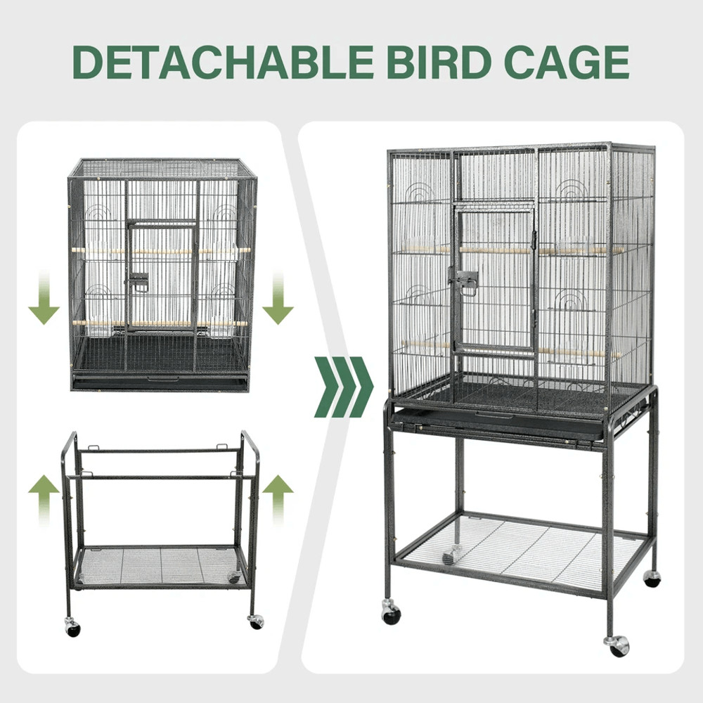 Large Bird Cage For Macaw Cockatoo Parrot Finch Secure Locking Door Spacious Metal Aviary Durable 5