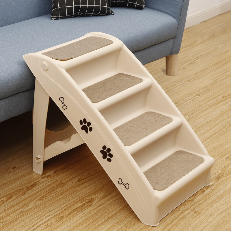 Light Weight Foldable Dog Stairs NonSlip Pet Ladder With Rubber Feet For Dogs Portable Folding Pet 0