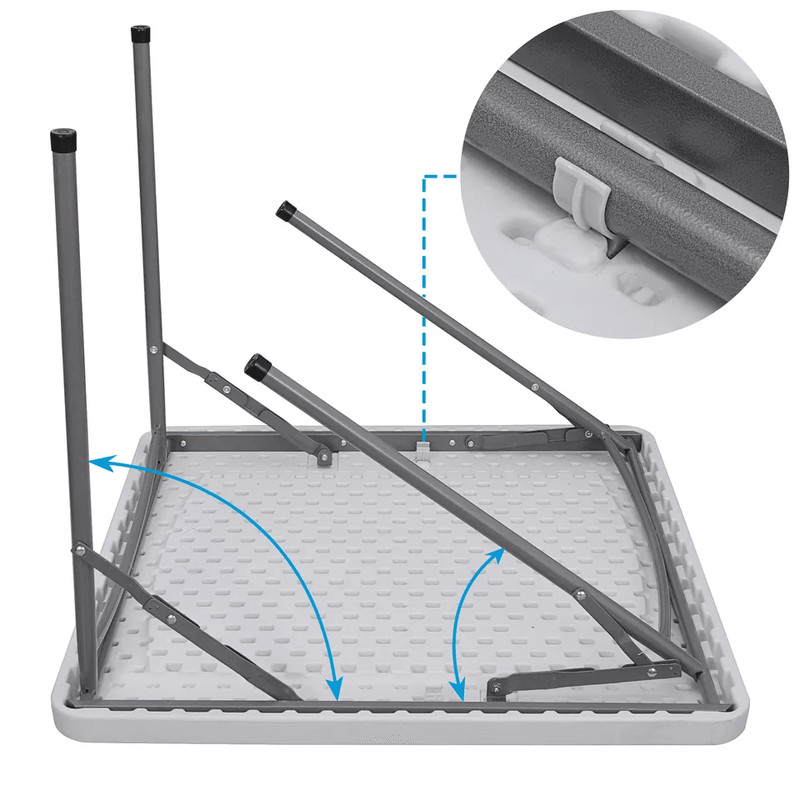 Folding Table For Garden Yard Beach Family Picnic White Multipurpose Portable Table For Outdoor I 8