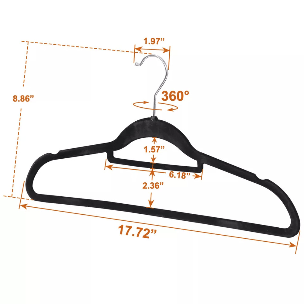 Premium Sturdy Rotatable Clothes Hangers For Suits Shirts Pants Space Saving NonSlip Velvet Hanger 7