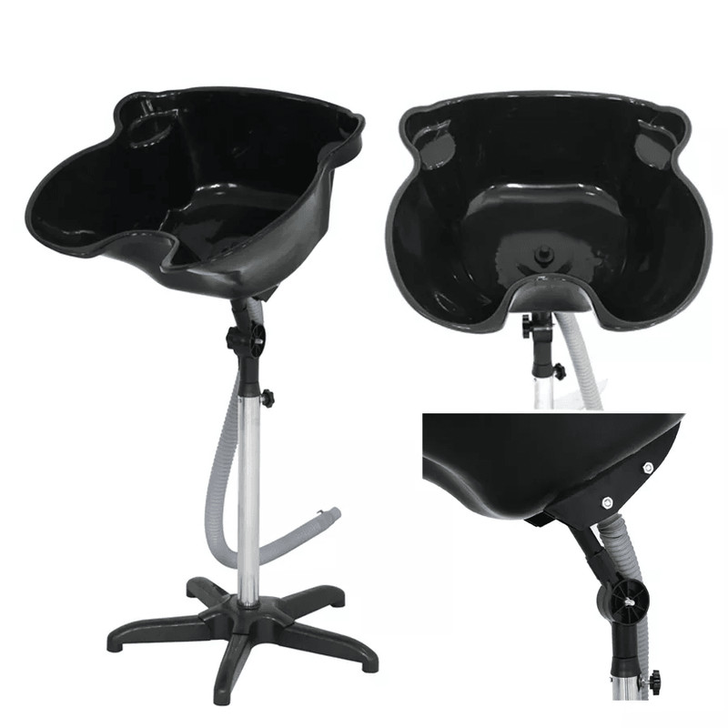 Professional Portable Salon Shampoo Basin Height Adjustable Black Hair Washing Treatment Bowl For B 0