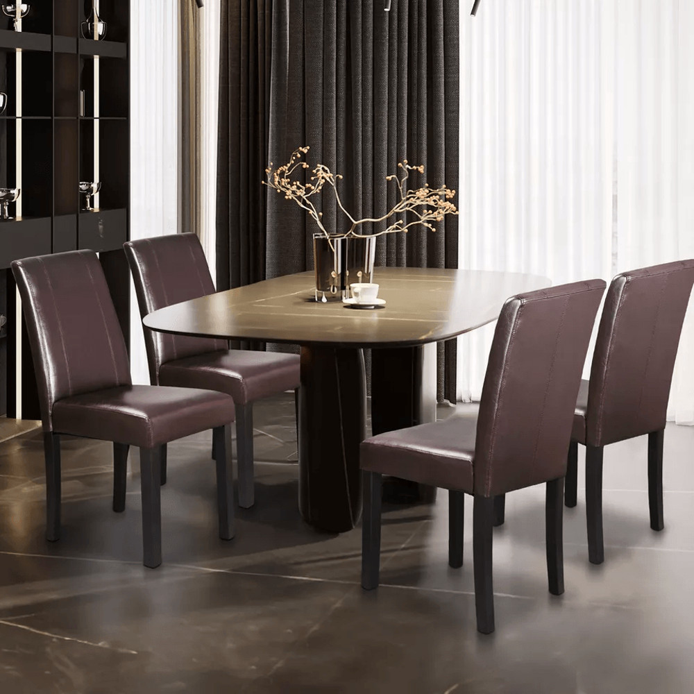 Formal Dining Room Chairs Set Parson Style With Leather Accent And Solid Wood Legs Modern Upholster 1