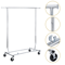 Rolling Garment Rack Collapsible Clothes Rack On Wheels Adjustable Silver Steel Hanging Rail 1