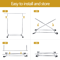 Rolling Garment Rack Collapsible Clothes Rack On Wheels Adjustable Silver Steel Hanging Rail 2