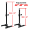 Heavy Duty Pair Adjustable Squat Rack Stands Steel Barbell Bench Height Adjustable For Home Gym 2