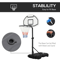 Adjustable Outdoor Basketball Hoop System For Pool Water Sports Portable Game Play Set For Backyard