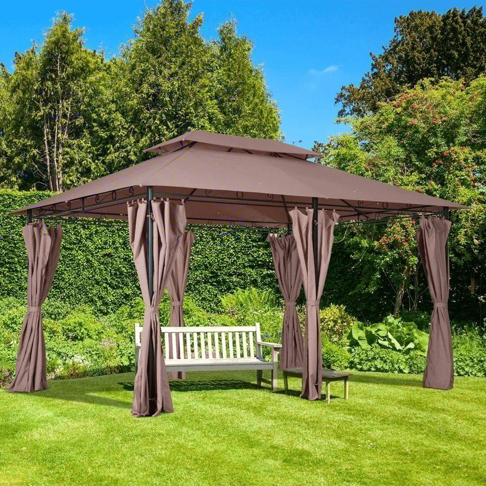 Outdoor 2Tier Vented Canopy Steel Gazebo BBQ Party Tent Shelter Shade Durable Patio Garden Pavilion 1