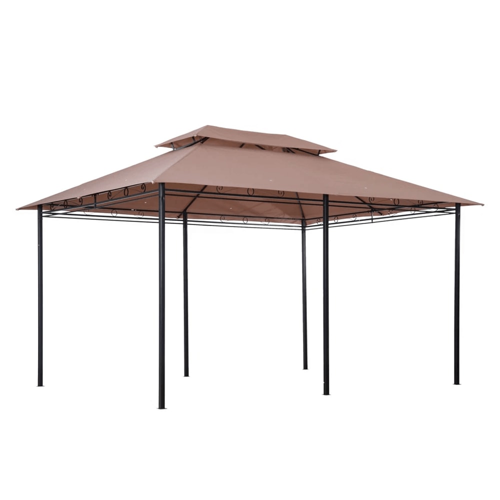 Outdoor 2Tier Vented Canopy Steel Gazebo BBQ Party Tent Shelter Shade Durable Patio Garden Pavilion 8