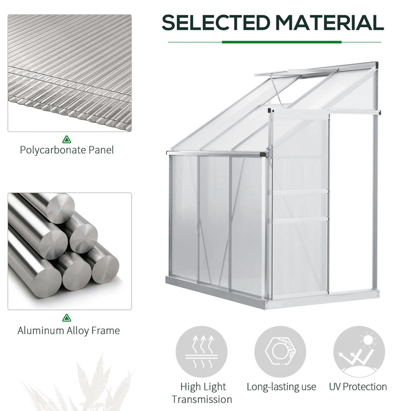 Walkin Garden Polycarbonate Greenhouse Kit With Adjustable Vent Clear HeavyDuty Outdoor Plant Grow 4