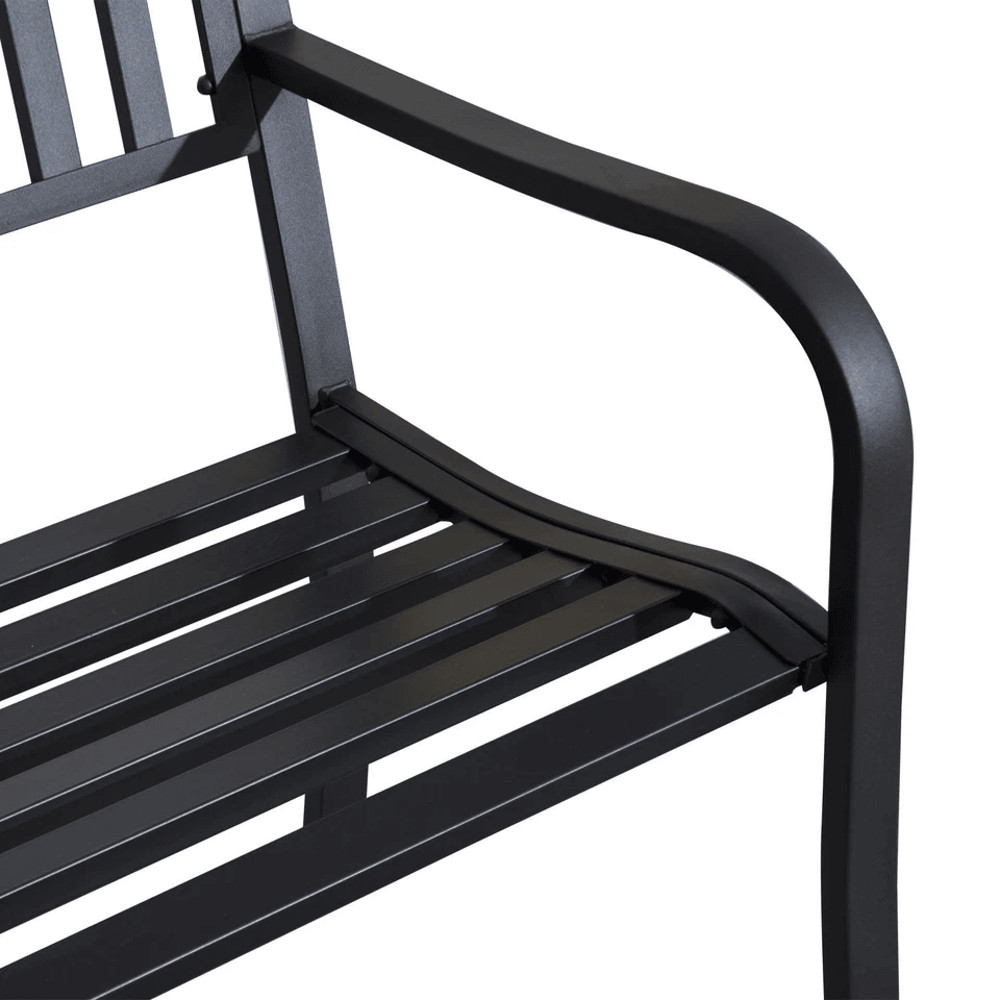 Heavy Duty Outdoor Bench Steel Patio Garden Furniture Park Chair For Backyard Deck  Porch Seating 8