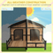 Wooden Elevated Backyard Dog House Kit All Weather Rustic Log Cabin Outdoor Pet Shelter For Small 2