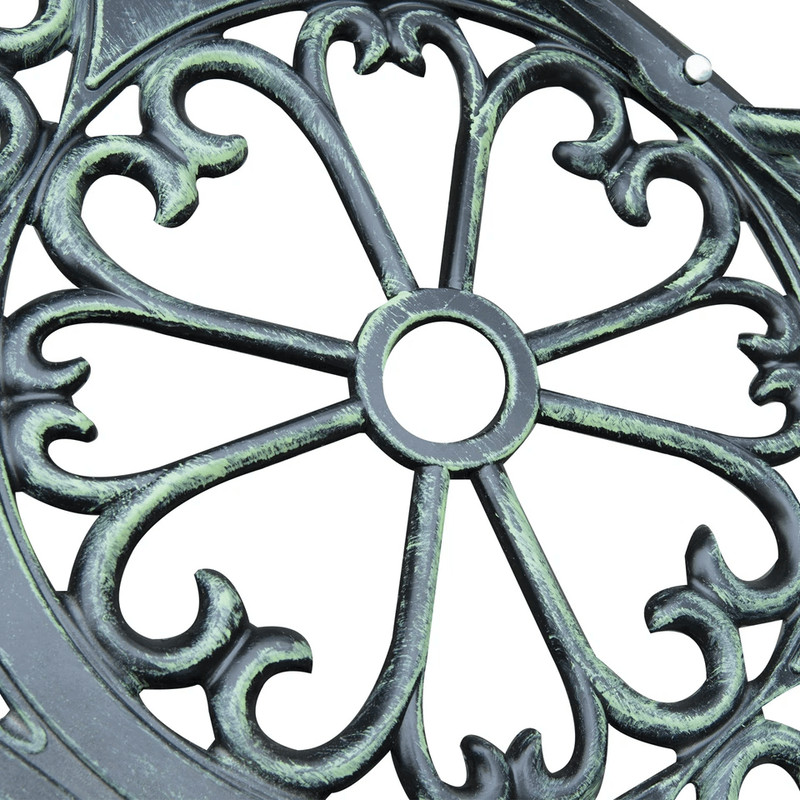 Antique Cast Aluminum Outdoor Patio Garden Bench Rose Design Park Yard Furniture WeatherResistant S 8