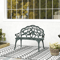 Antique Cast Aluminum Outdoor Patio Garden Bench Rose Design Park Yard Furniture WeatherResistant S 0
