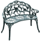 Antique Cast Aluminum Outdoor Patio Garden Bench Rose Design Park Yard Furniture WeatherResistant S 3