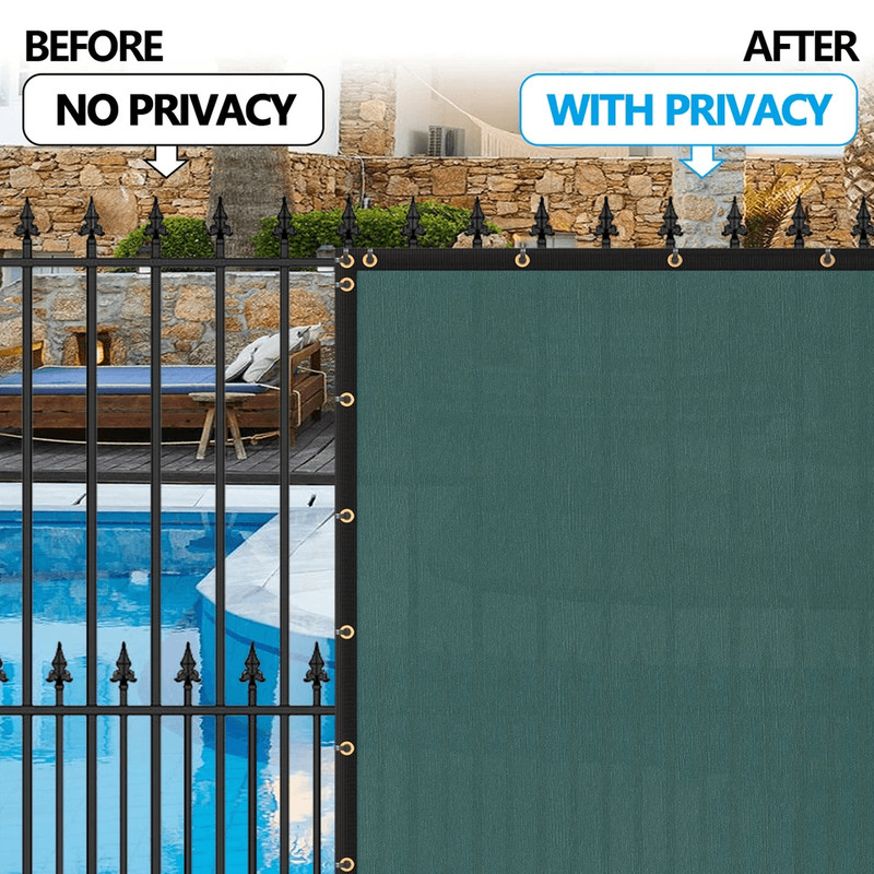 Privacy Fence Screen Shade Cover Mesh For Patio Garden Outdoor Windscreen UV Block Green HDPE Mesh 3