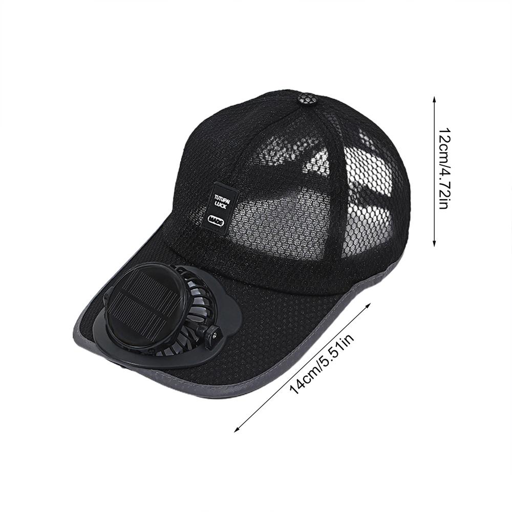 Solar Powered Fan Hat for Men and Women, Breathable Summer Mesh Sunshade Duck Tongue Cap for Outdoor Beach, Hiking