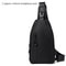 Solid Color Men Chest Bag with USB Charging Port, Casual Nylon One Shoulder Crossbody Bag for Outdoor Travel & Everyday
