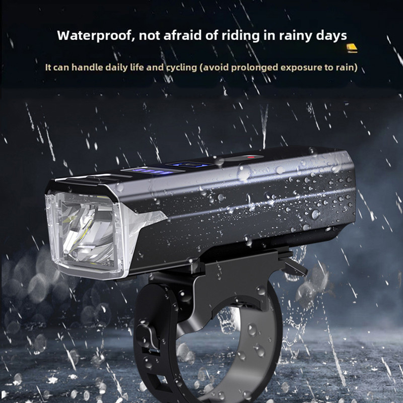 Rechargeable Bike Headlight with Battery, Bright Bicycle Front Light Type-C USB Handlebar Flashlight for Cycling