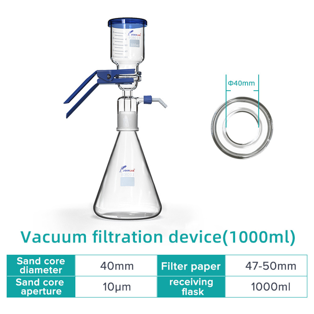Vacuum Filter Apparatus Lab Equipment, Boro Glass Sand Core Membrane Filtration System for Liquid & Solvent Separation