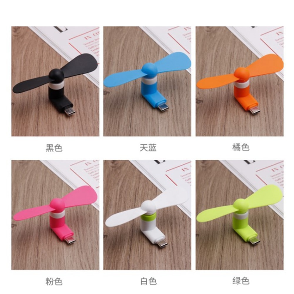 TypeC Creative Mini Portable Mobile Phone Fan Micro USB Cooling Fan Gadget For Charging Treasure Po 3