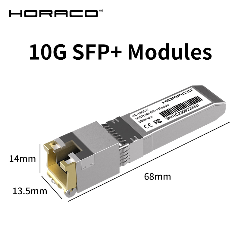 HORACO SFP+ Copper Module, Optical Port to RJ45 Gigabit Ethernet Transceiver SFP Network Adapter for Server, Router