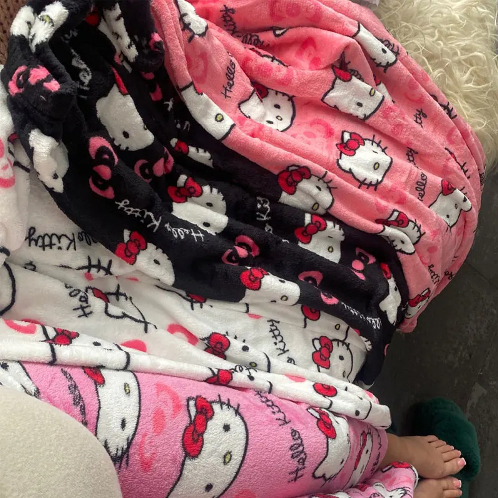 Sanrio Hello Kitty Pajama Pants for Women, Cute Cartoon Anime Sleepwear Trousers for Couples & Home Leisure