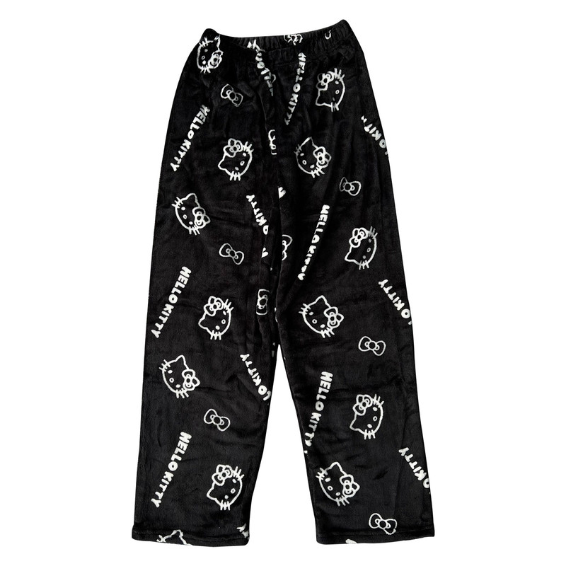 Sanrio Hello Kitty Pajama Pants for Women, Cute Cartoon Anime Sleepwear Trousers for Couples & Home Leisure
