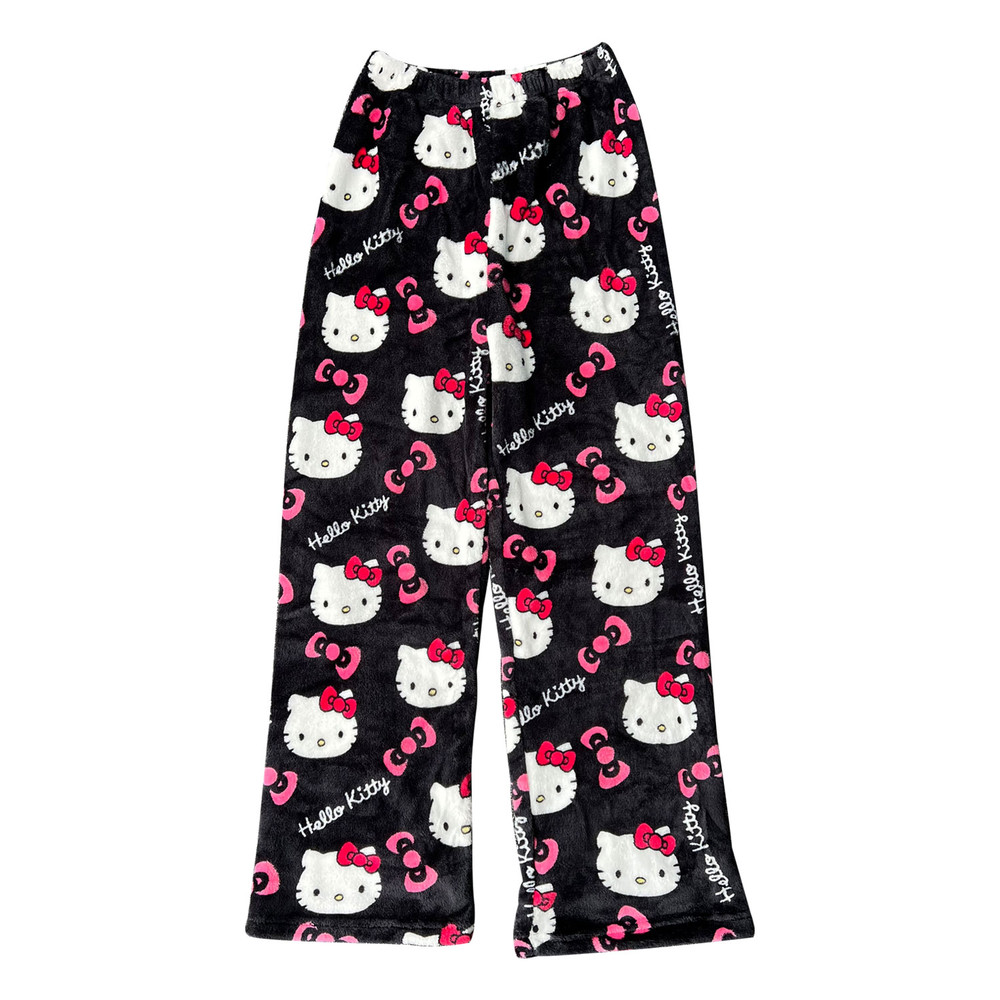 Sanrio Hello Kitty Pajama Pants for Women, Cute Cartoon Anime Sleepwear Trousers for Couples & Home Leisure
