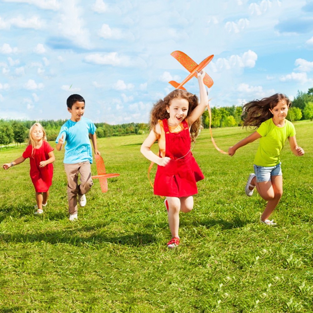 EVA Foam Hand Throw Glider Airplane Large Aircraft Model Toy For Kids DIY Flight Roundabout Airplan 1