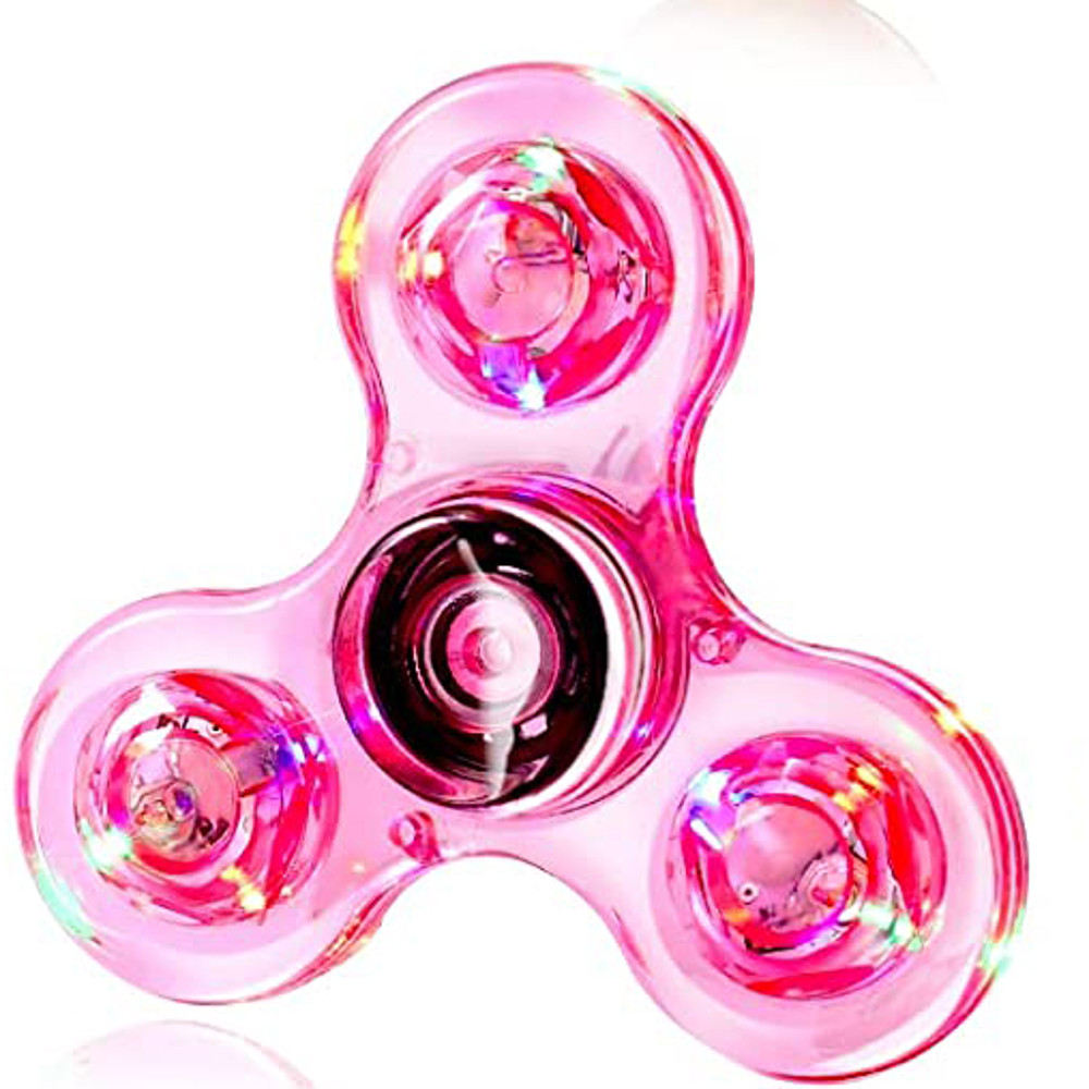 LED Crystal Fidget Spinner Hand Top Toy, Luminous Glow in Dark EDC Gyroscope for Kids Adults, Stress Relief Spinner