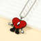 Bad Bunny Cosplay Necklace with Red Heart Pendant, Trendy Bad Rabbit Chain Jewelry Accessory, Cute Gift for Fans & Music