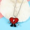 Bad Bunny Cosplay Necklace with Red Heart Pendant, Trendy Bad Rabbit Chain Jewelry Accessory, Cute Gift for Fans & Music