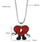 Bad Bunny Cosplay Necklace with Red Heart Pendant, Trendy Bad Rabbit Chain Jewelry Accessory, Cute Gift for Fans & Music