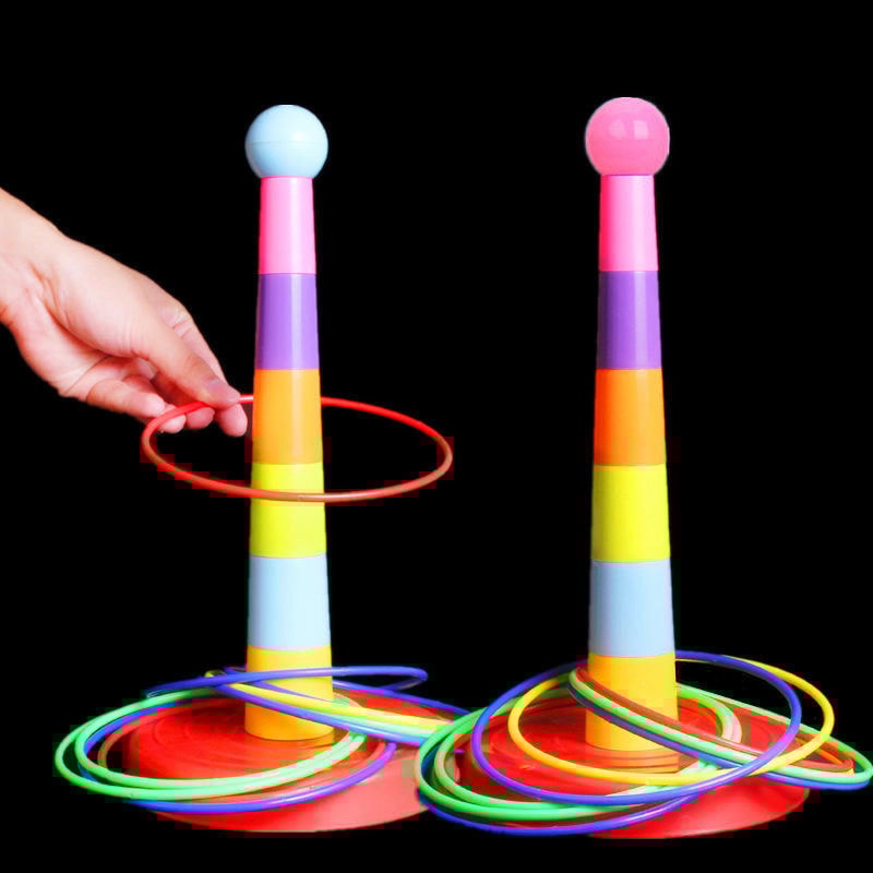 Kids Ferrule Ring Toss Circle Game, Stacked Throwing Toy for Indoor Outdoor Play, Early Education, Family Fun