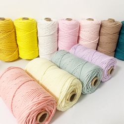 cotton macrame cord twine rope string for crafts, diy wall hangings, handmade sewing, wedding party & home decor