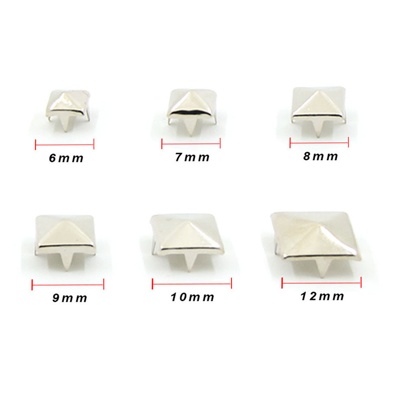Metal Spikes Square Studs Rivets for Punk Rock Leather Craft, Clothes, Shoes & Bracelet DIY Projects, Four Claw Design