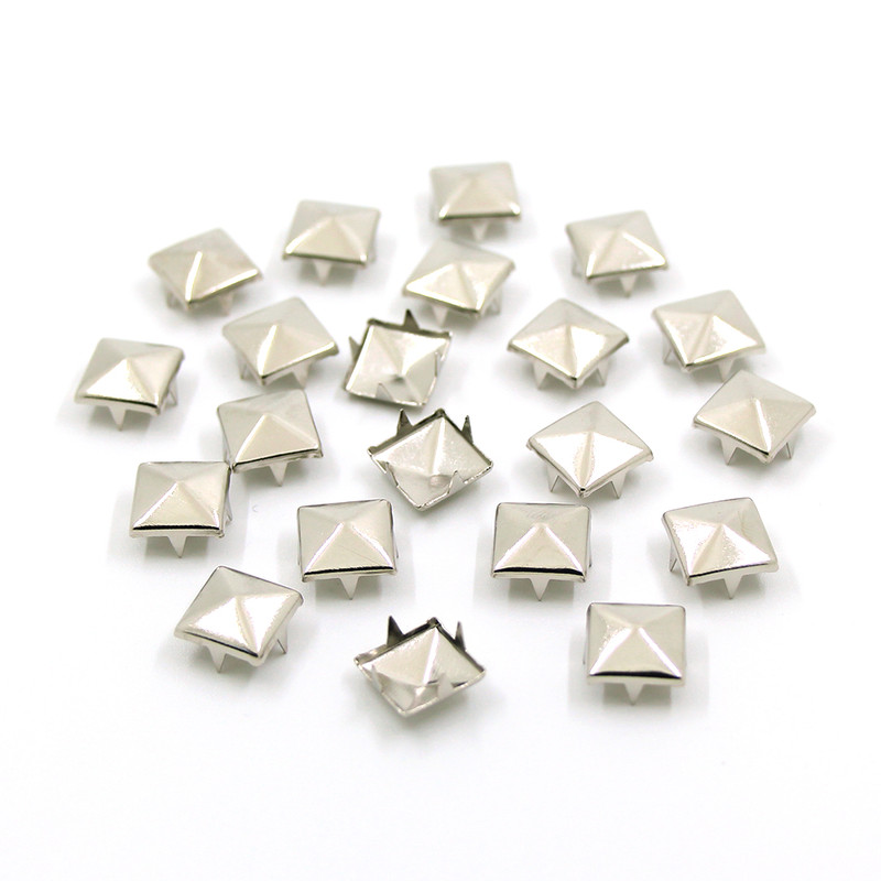 Metal Spikes Square Studs Rivets for Punk Rock Leather Craft, Clothes, Shoes & Bracelet DIY Projects, Four Claw Design