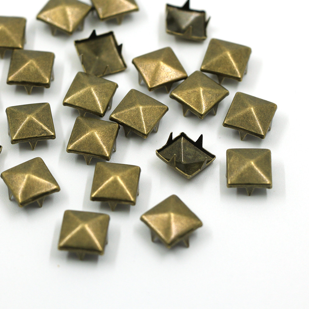 Metal Spikes Square Studs Rivets for Punk Rock Leather Craft, Clothes, Shoes & Bracelet DIY Projects, Four Claw Design