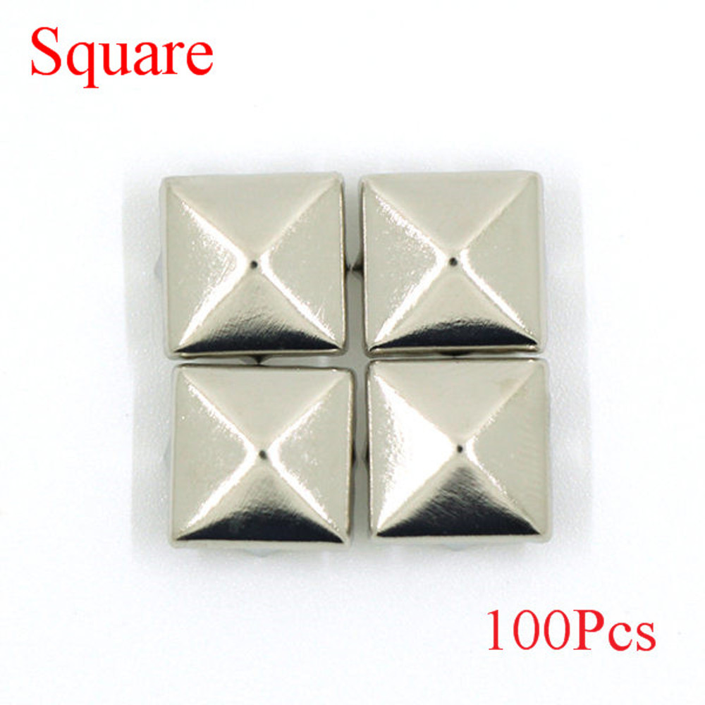 Metal Spikes Square Studs Rivets for Punk Rock Leather Craft, Clothes, Shoes & Bracelet DIY Projects, Four Claw Design