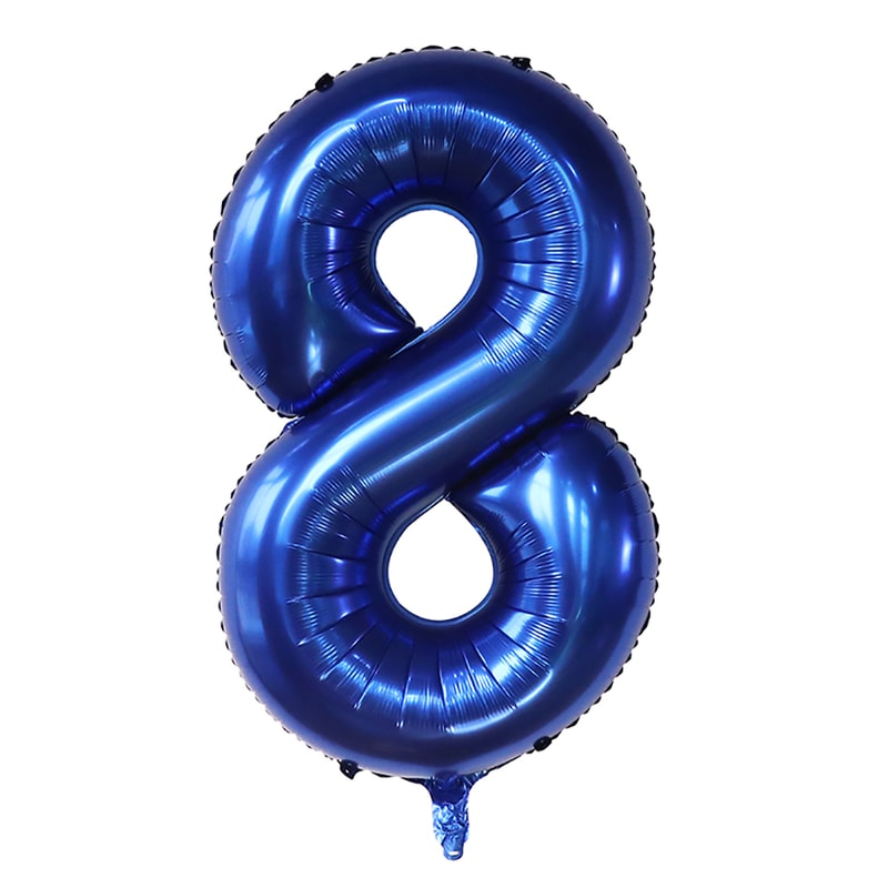 Dark Blue Number Foil Balloon, Giant Helium Party Balloons for Children Birthday, Baby Shower & Graduation Decor