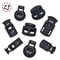 Plastic Cord Locks Stopper Buckles Toggles Ends, Shoelace Drawstring Clips for DIY Bag, Sportswear, Crafts, Black Frost